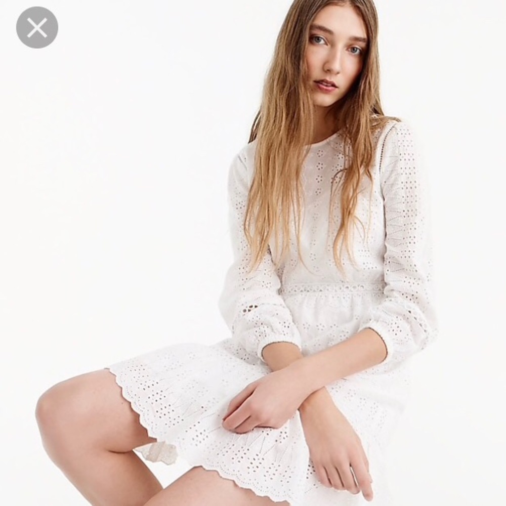 J.Crew Eyelet Flutter-Hem Dress - Picture 2 of 2